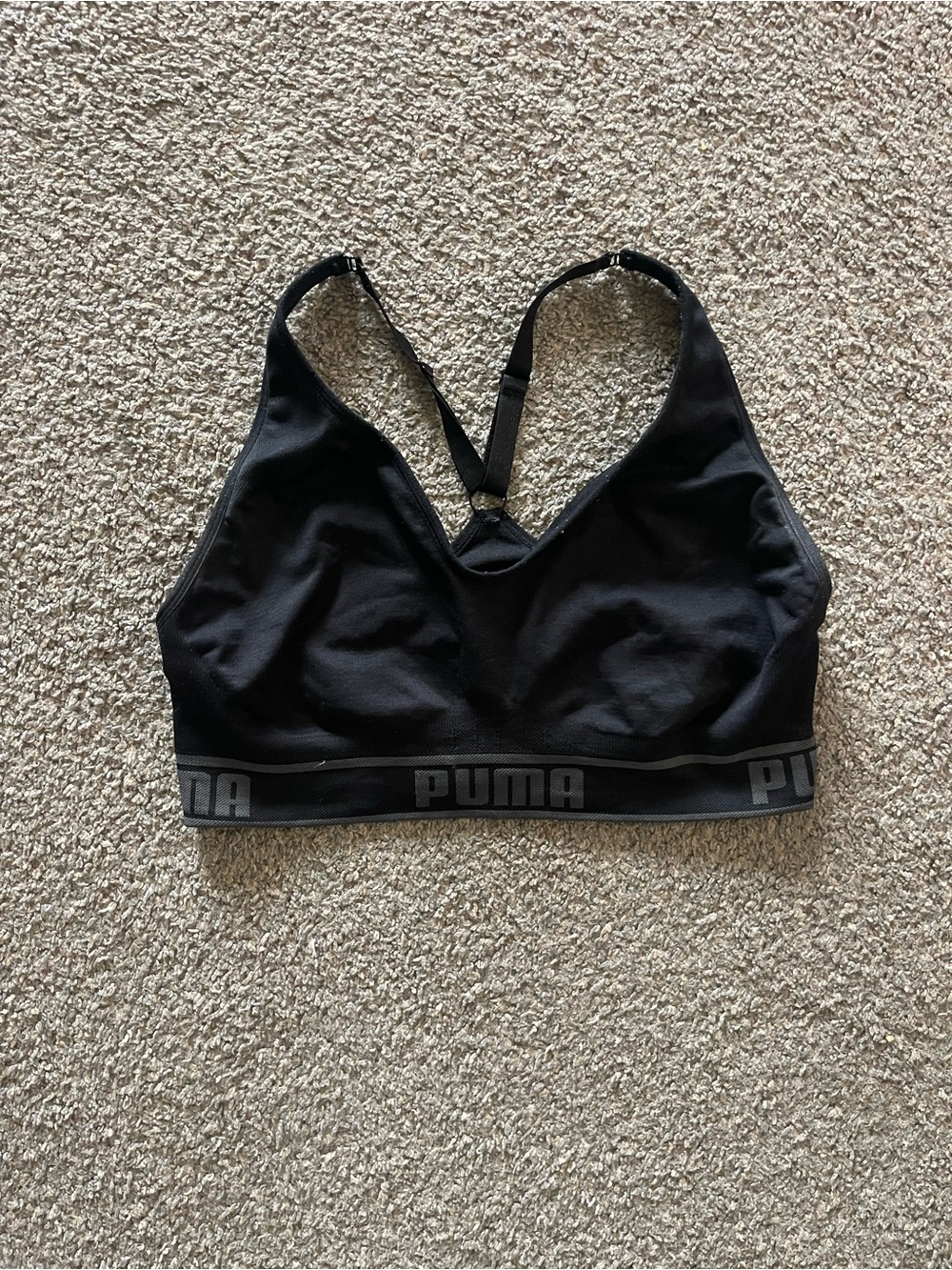 Puma Black Women's Racerback Seamless Sports Bra
